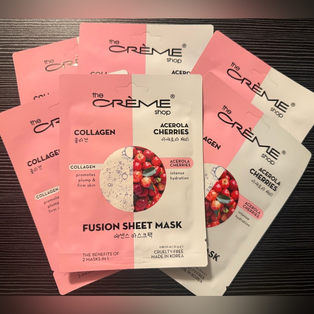 6 X The Creme Shop Fusion Sheet Mask, Collagen and Acerola Cherries